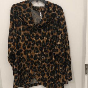 NWT NY Collection Leopard top 3X